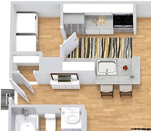 Bentley 3D. 2 bedroom apartment. Kitchen with bartop open to living/dinning rooms. fireplace. 2 full bathrooms. Walk-in closets. Patio/balcony.